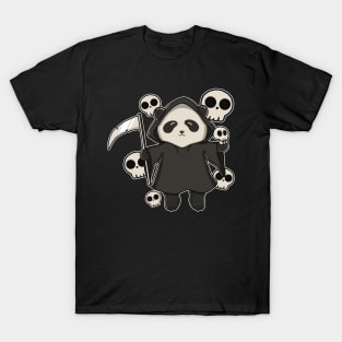 Cute Panda In Grim Reaper Costume T-Shirt